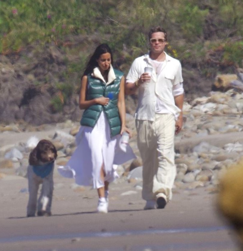 Amid legal battles, Brad Pitt enjoys beach time with new girlfriend Ines De Ramon. Image Credit: Backgird