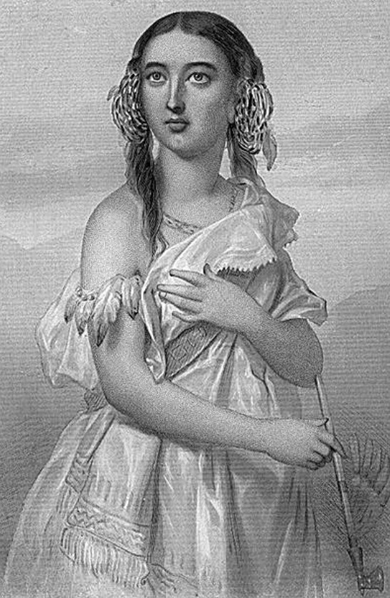 Pocahontas, born in 1596, was the daughter of Powhatan, the chief of the Powhatan people in Virginia. Image Credit: Getty