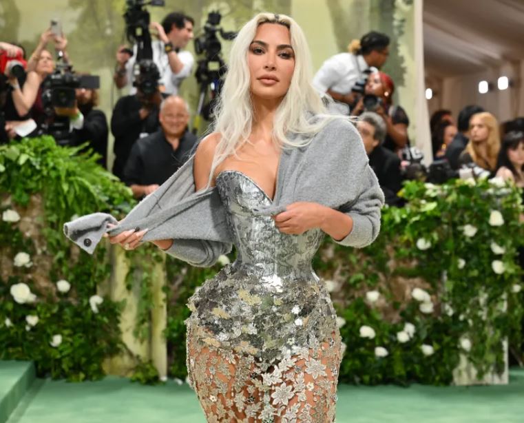 At the 2024 Met Gala, Kim stood out in an extremely tight corset. Image Credits: Getty