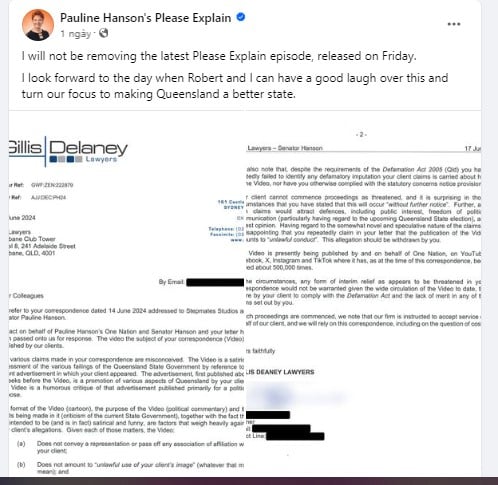 Hanson refuses to remove the episode, prompting a legal standoff. Image Credits: Facebook