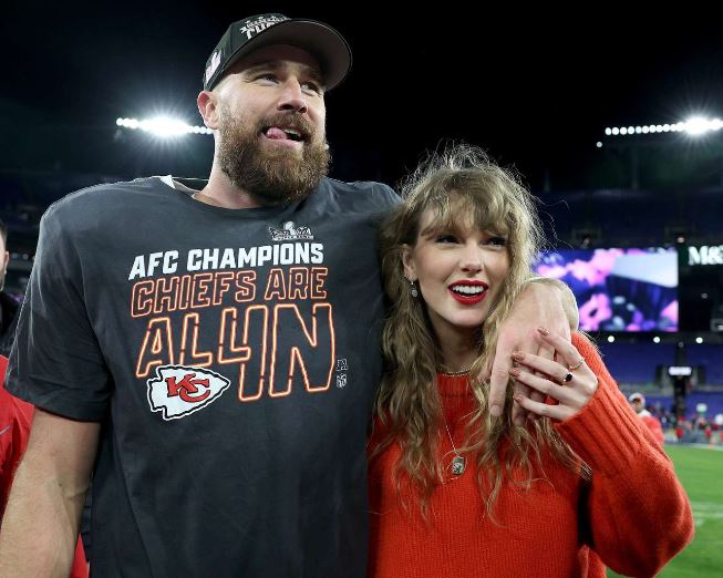 Kelce highlights the blending of their worlds and the unique challenges of media attention since dating Swift.  Image Credits: Getty