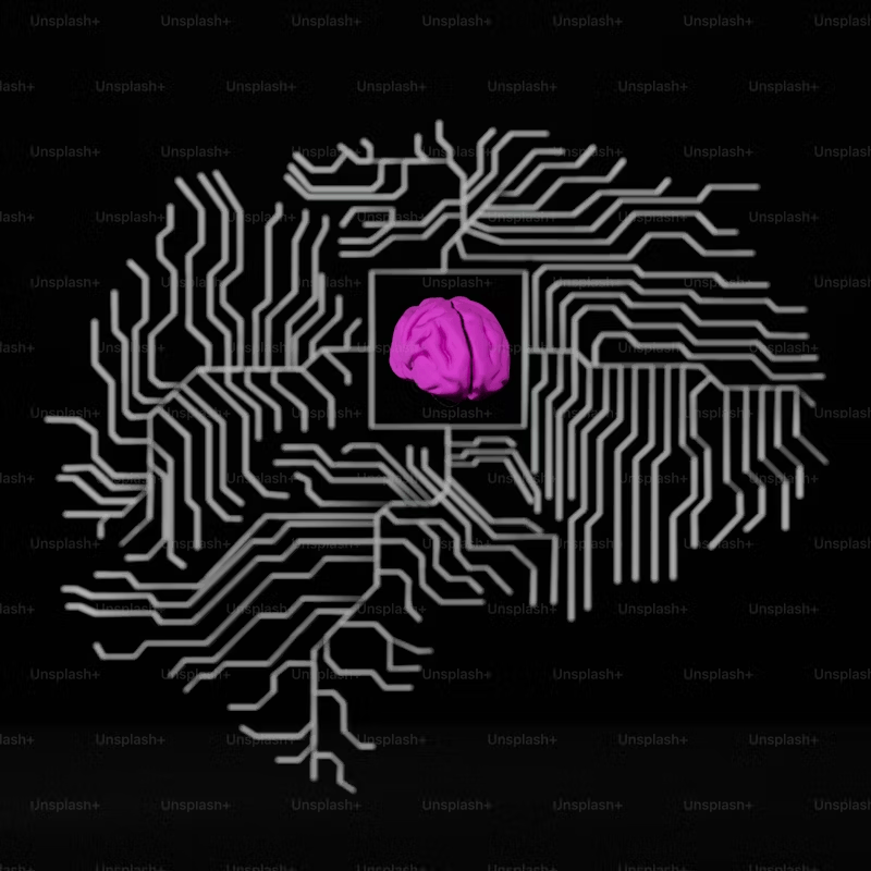 brain int he middle of technological interface