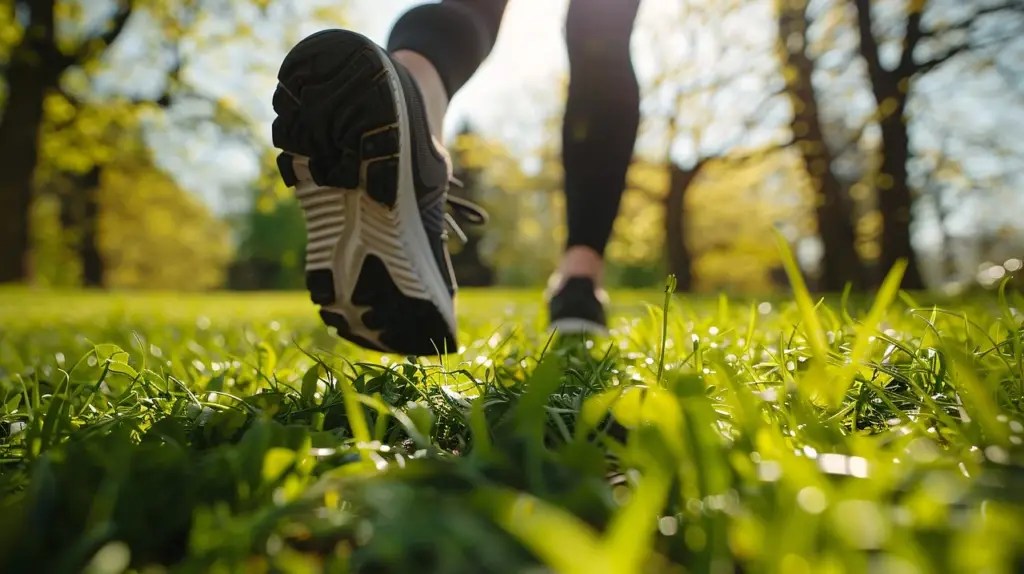 shoes running in the grass