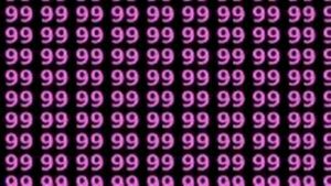 Only 2 out of 100 people can spot the number 89 hidden among all the 99s in less than seven seconds.